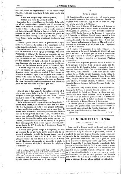 La settimana religiosa periodico religioso di Genova