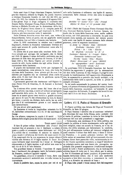 La settimana religiosa periodico religioso di Genova