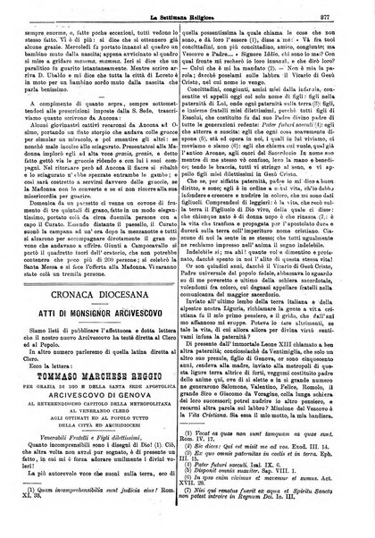 La settimana religiosa periodico religioso di Genova