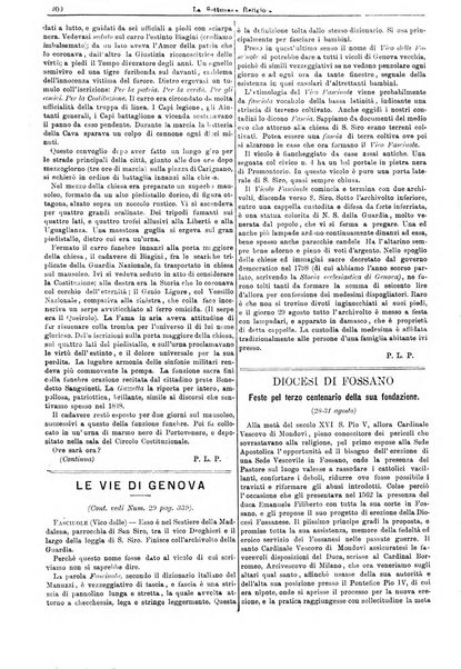 La settimana religiosa periodico religioso di Genova