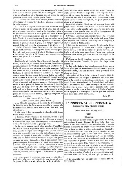 La settimana religiosa periodico religioso di Genova