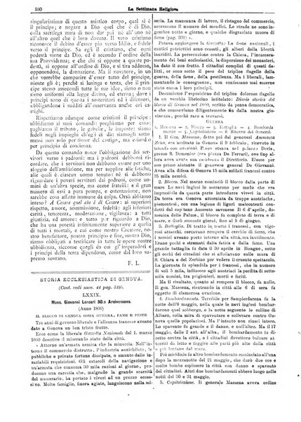 La settimana religiosa periodico religioso di Genova