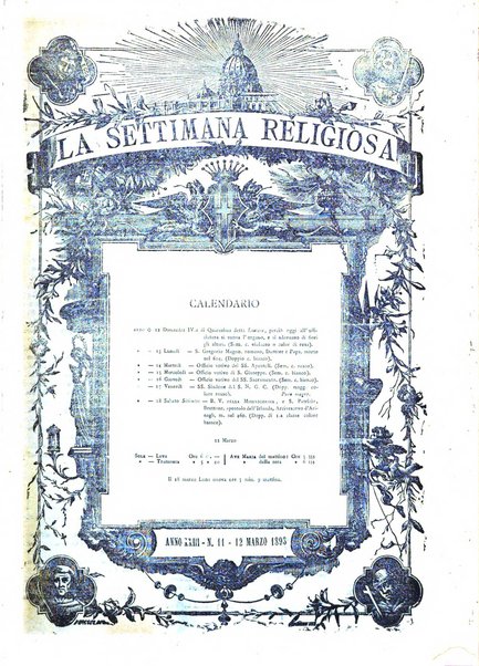 La settimana religiosa periodico religioso di Genova