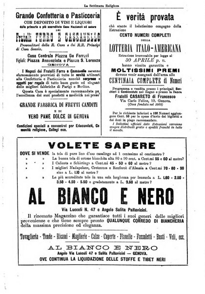 La settimana religiosa periodico religioso di Genova