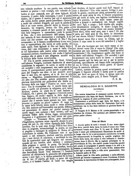 La settimana religiosa periodico religioso di Genova