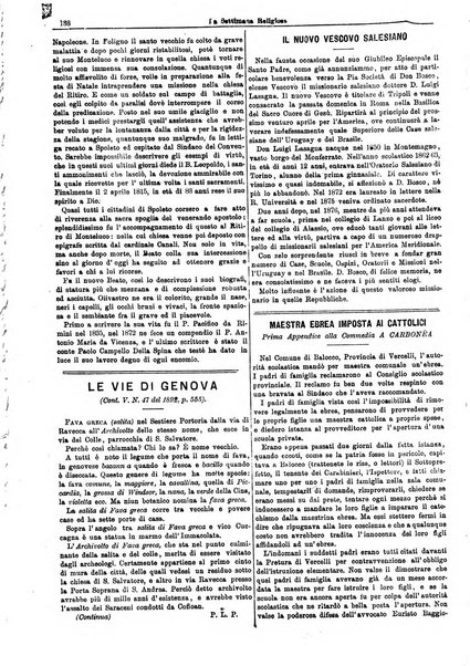 La settimana religiosa periodico religioso di Genova