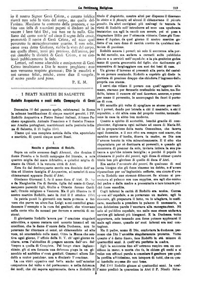 La settimana religiosa periodico religioso di Genova