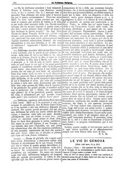 La settimana religiosa periodico religioso di Genova