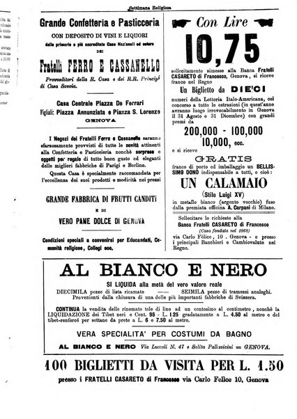 La settimana religiosa periodico religioso di Genova