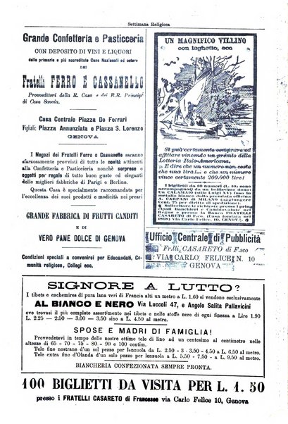 La settimana religiosa periodico religioso di Genova