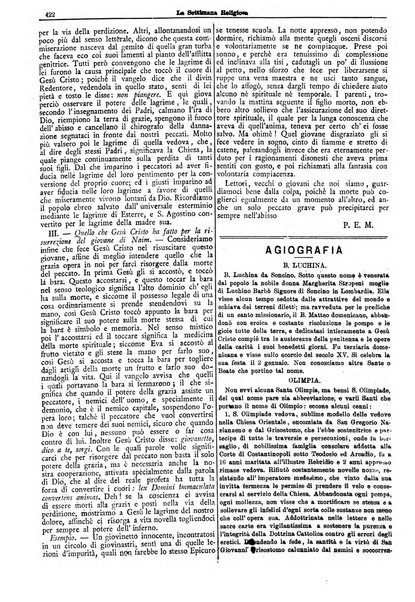 La settimana religiosa periodico religioso di Genova