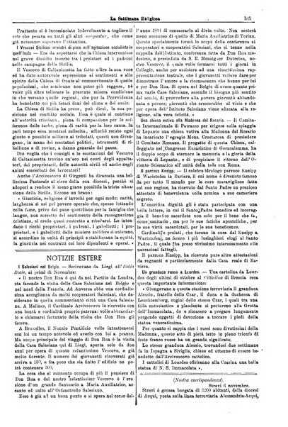 La settimana religiosa periodico religioso di Genova