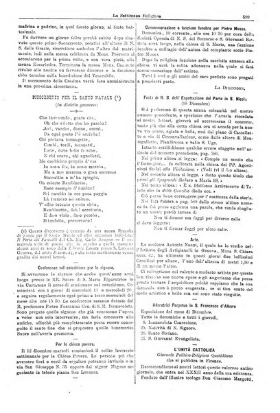 La settimana religiosa periodico religioso di Genova