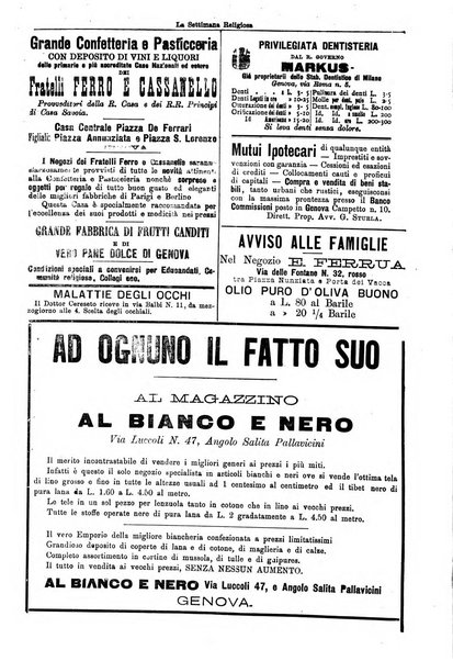 La settimana religiosa periodico religioso di Genova