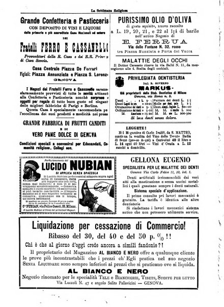 La settimana religiosa periodico religioso di Genova