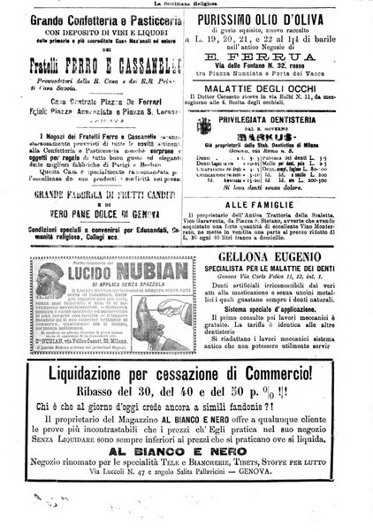 La settimana religiosa periodico religioso di Genova