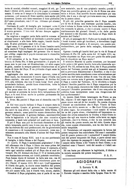 La settimana religiosa periodico religioso di Genova