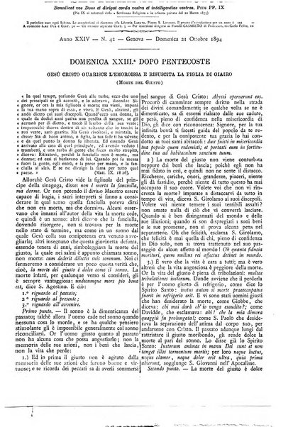 La settimana religiosa periodico religioso di Genova