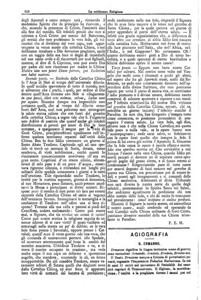 La settimana religiosa periodico religioso di Genova