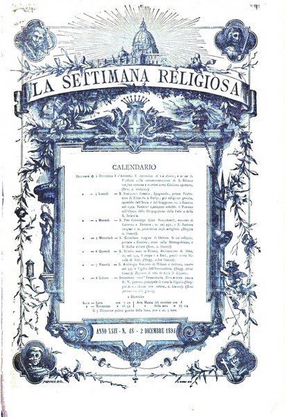La settimana religiosa periodico religioso di Genova