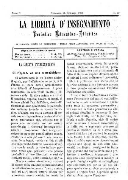 La libertà d'insegnamento periodico settimanale educativo didattico