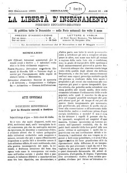 La libertà d'insegnamento periodico settimanale educativo didattico