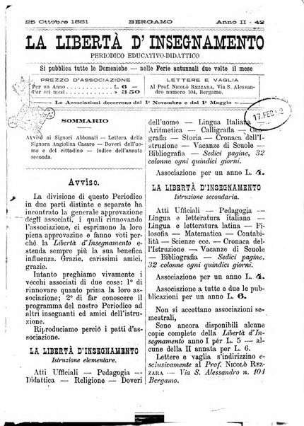 La libertà d'insegnamento periodico settimanale educativo didattico