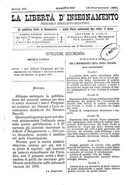 La libertà d'insegnamento periodico settimanale educativo didattico