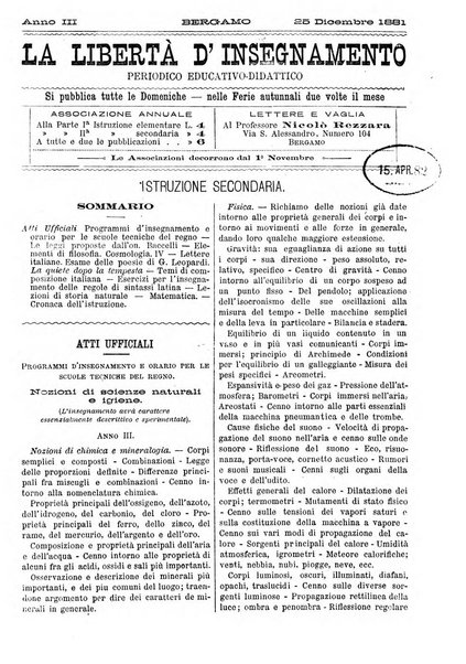 La libertà d'insegnamento periodico settimanale educativo didattico