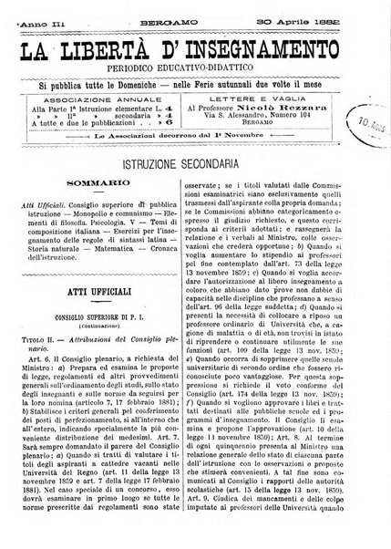 La libertà d'insegnamento periodico settimanale educativo didattico