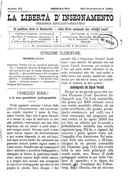 La libertà d'insegnamento periodico settimanale educativo didattico