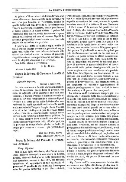 La libertà d'insegnamento periodico settimanale educativo didattico