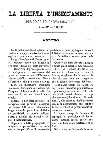 La libertà d'insegnamento periodico settimanale educativo didattico