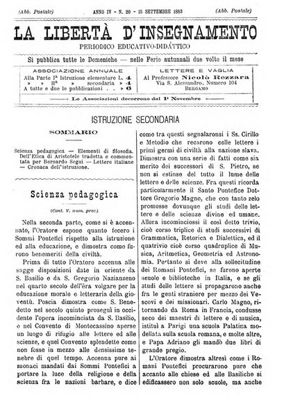 La libertà d'insegnamento periodico settimanale educativo didattico