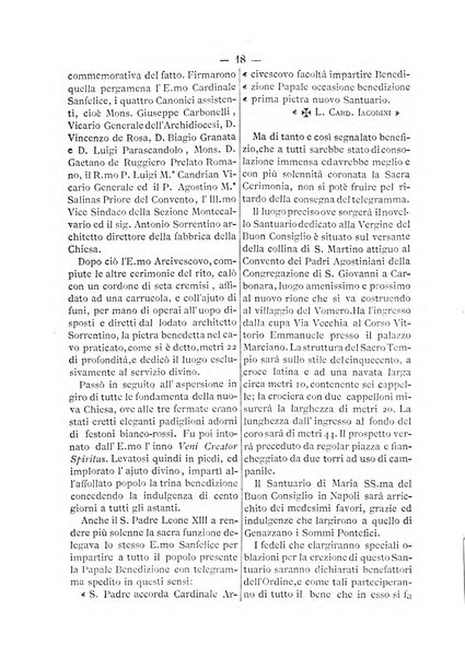 L'eco di s. Agostino, dedicato alle glorie di Maria SS.ma del Buon Consiglio periodico mensile