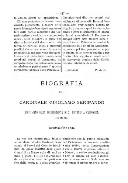 L'eco di s. Agostino, dedicato alle glorie di Maria SS.ma del Buon Consiglio periodico mensile