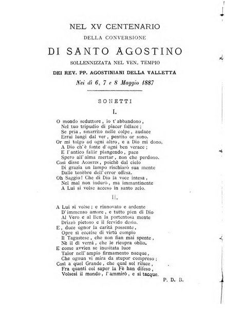 L'eco di s. Agostino, dedicato alle glorie di Maria SS.ma del Buon Consiglio periodico mensile