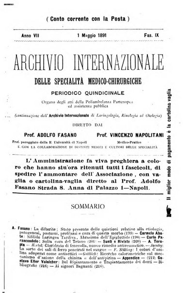 Archivio internazionale delle specialità medico-chirurgiche