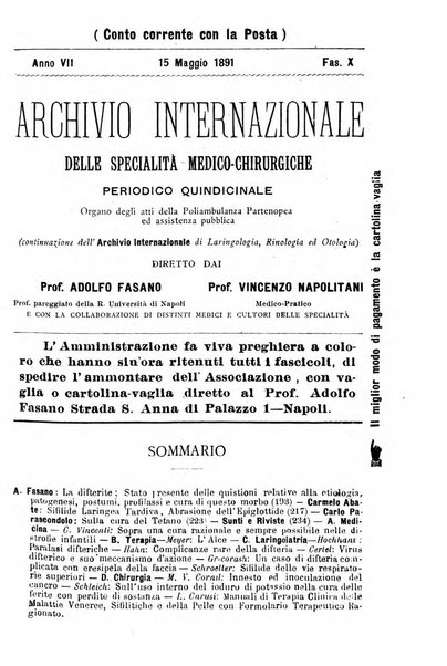 Archivio internazionale delle specialità medico-chirurgiche