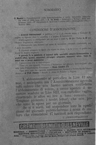 Archivio internazionale delle specialità medico-chirurgiche