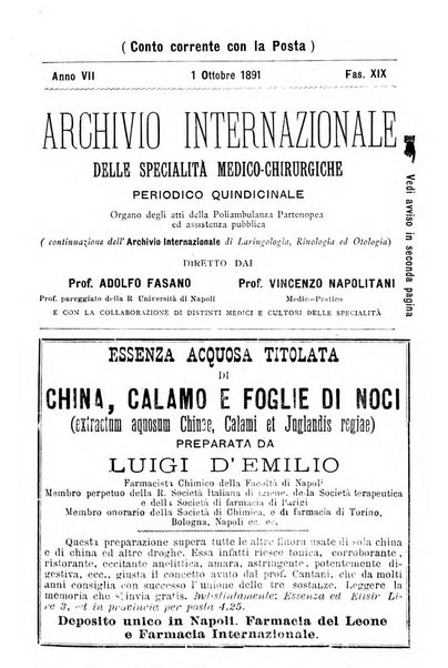 Archivio internazionale delle specialità medico-chirurgiche