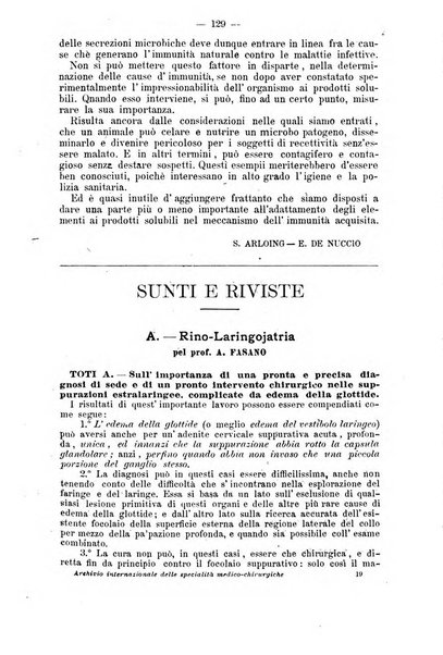 Archivio internazionale delle specialità medico-chirurgiche