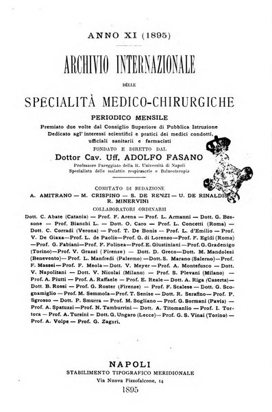 Archivio internazionale delle specialità medico-chirurgiche