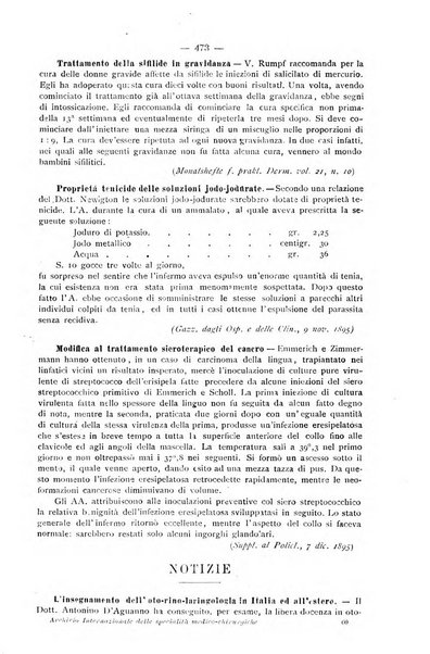 Archivio internazionale delle specialità medico-chirurgiche