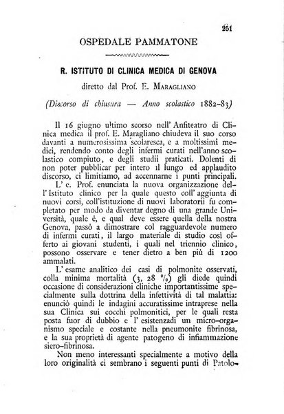 La rivista giornale medico chirurgico degli Ospedali civili di Genova