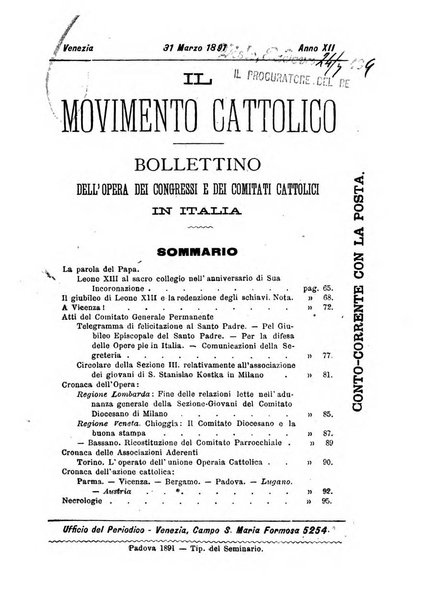 Il movimento cattolico