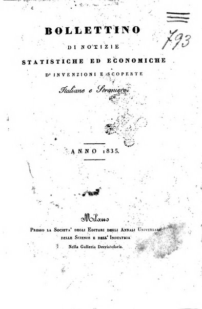 Bollettino di notizie statistiche ed economiche d'invenzioni e scoperte