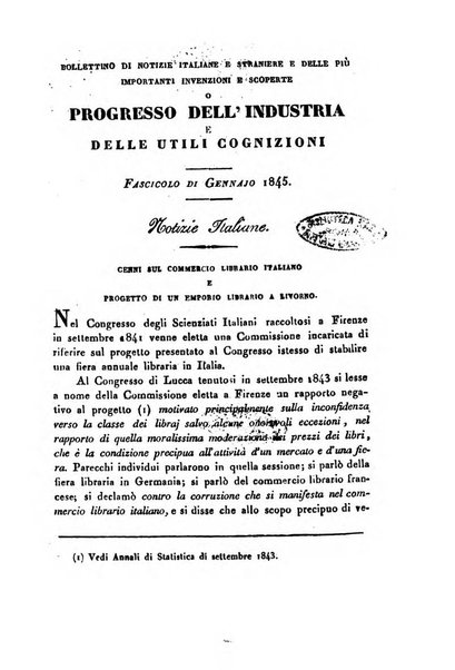 Bollettino di notizie statistiche ed economiche d'invenzioni e scoperte