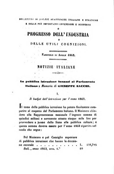 Bollettino di notizie statistiche ed economiche d'invenzioni e scoperte