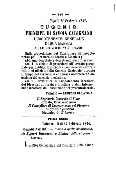 Giornale del governo della provincia di Basilicata